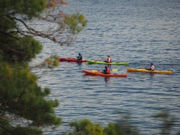 kayaking Croatia's islands in sit in kayaks