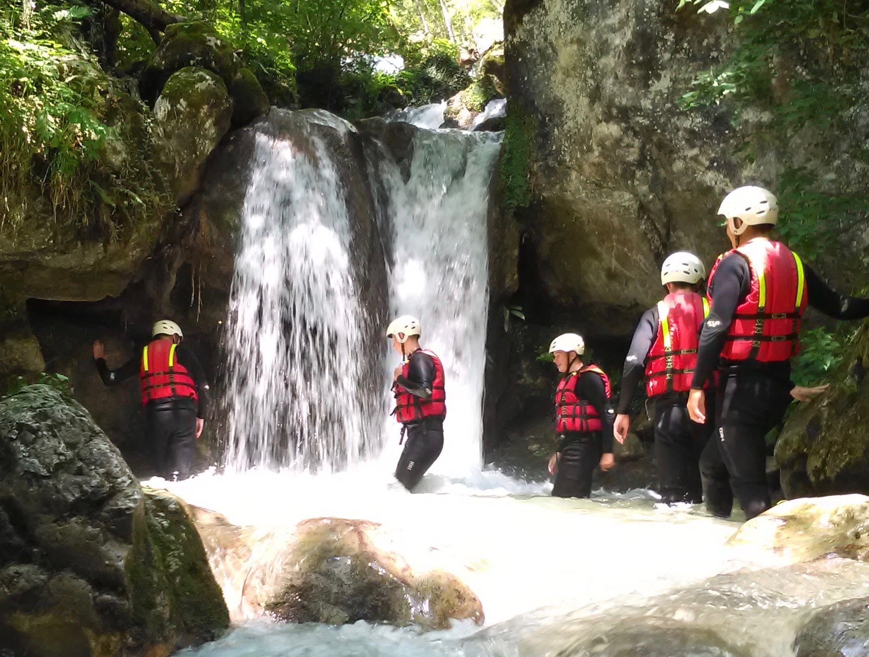 waterfall swimming